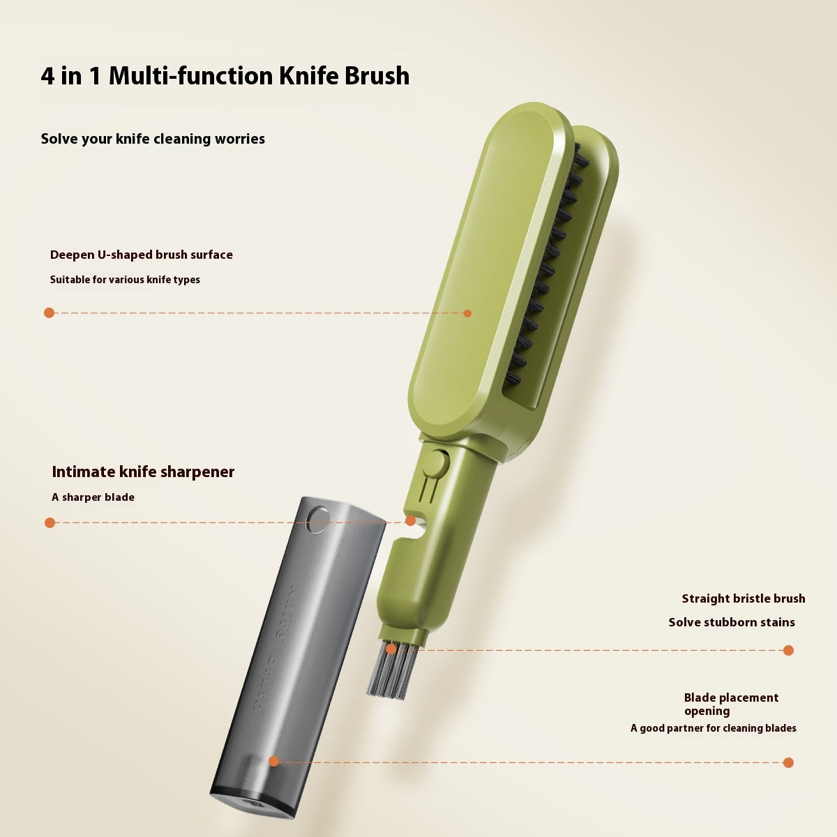 Safety Hand Guard Cleaning Brush - Multi-Purpose Kitchen Tool