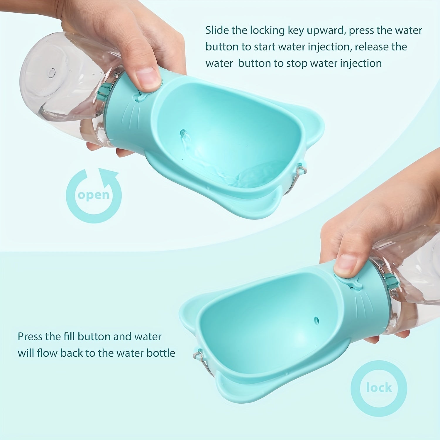2-in-1 Dog Water Bottle - Portable Travel Bottle with Food Container