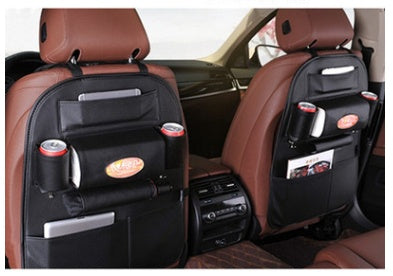 Premium Leather Car Seat Organizer - Back Seat Storage Solution