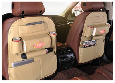 Premium Leather Car Seat Organizer - Back Seat Storage Solution