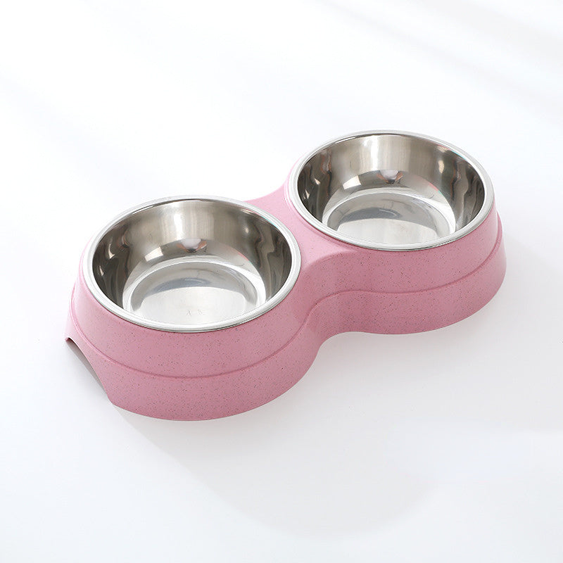 Stainless Steel Double Pet Bowls - Non-Slip Dog Cat Food Water Feeder