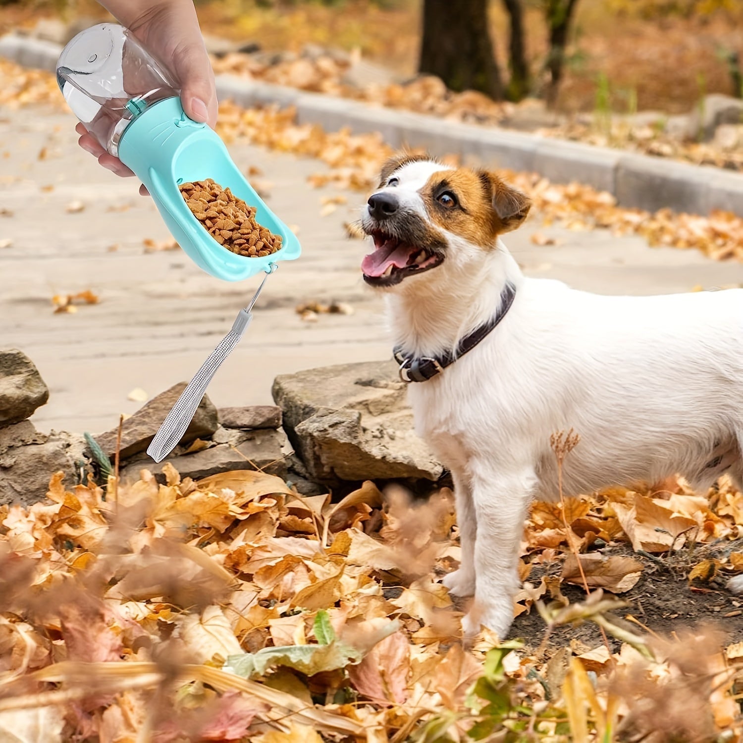 2-in-1 Dog Water Bottle - Portable Travel Bottle with Food Container
