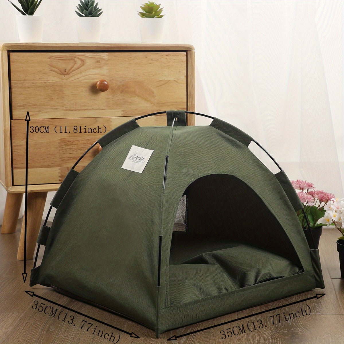 Cozy Cat Tent Bed - Portable Pet Cave with Self-Cooling Mat