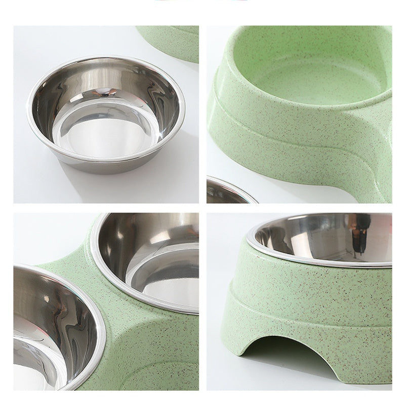 Stainless Steel Double Pet Bowls - Non-Slip Dog Cat Food Water Feeder