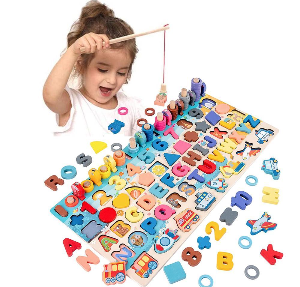 Montessori Math & Fishing Board - Educational Toy for Toddlers