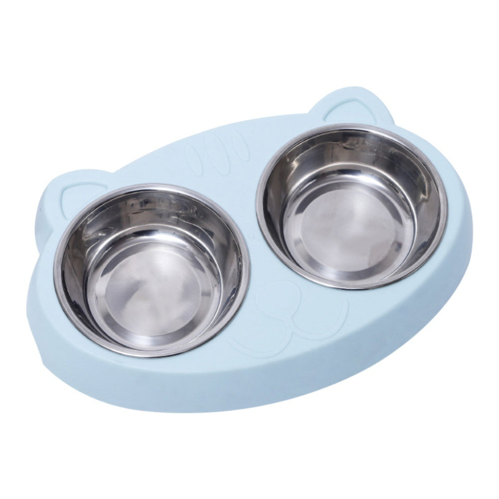 Premium Dog Bowls Set - Stainless Steel with Non-Slip Station