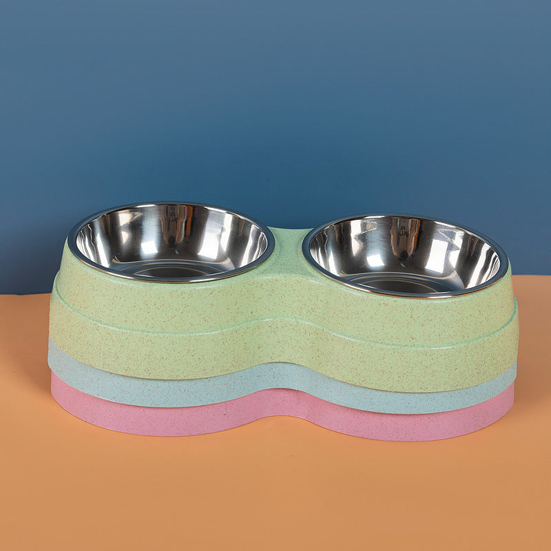 Stainless Steel Double Pet Bowls - Non-Slip Dog Cat Food Water Feeder
