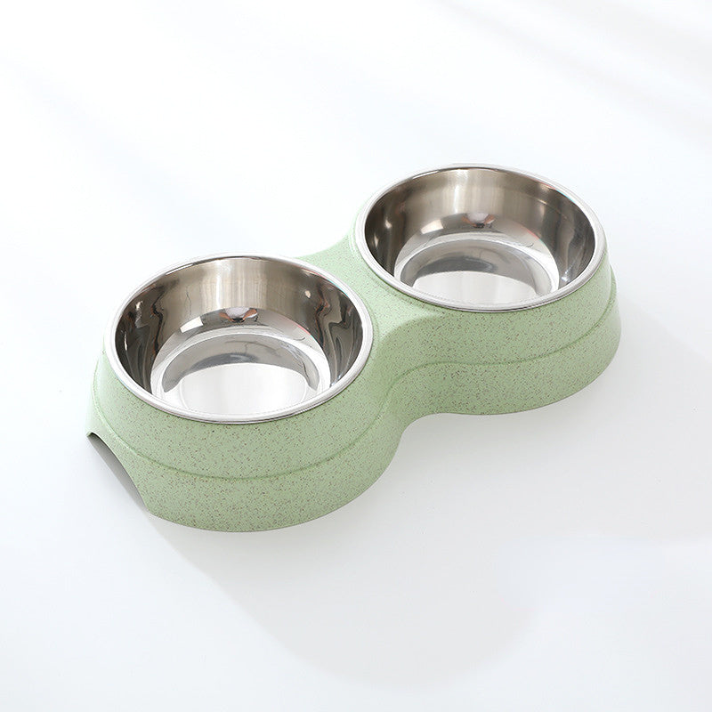 Stainless Steel Double Pet Bowls - Non-Slip Dog Cat Food Water Feeder