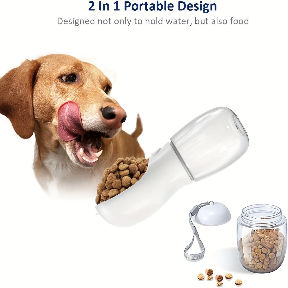 2-in-1 Dog Water Bottle - Portable Travel Bottle with Food Container