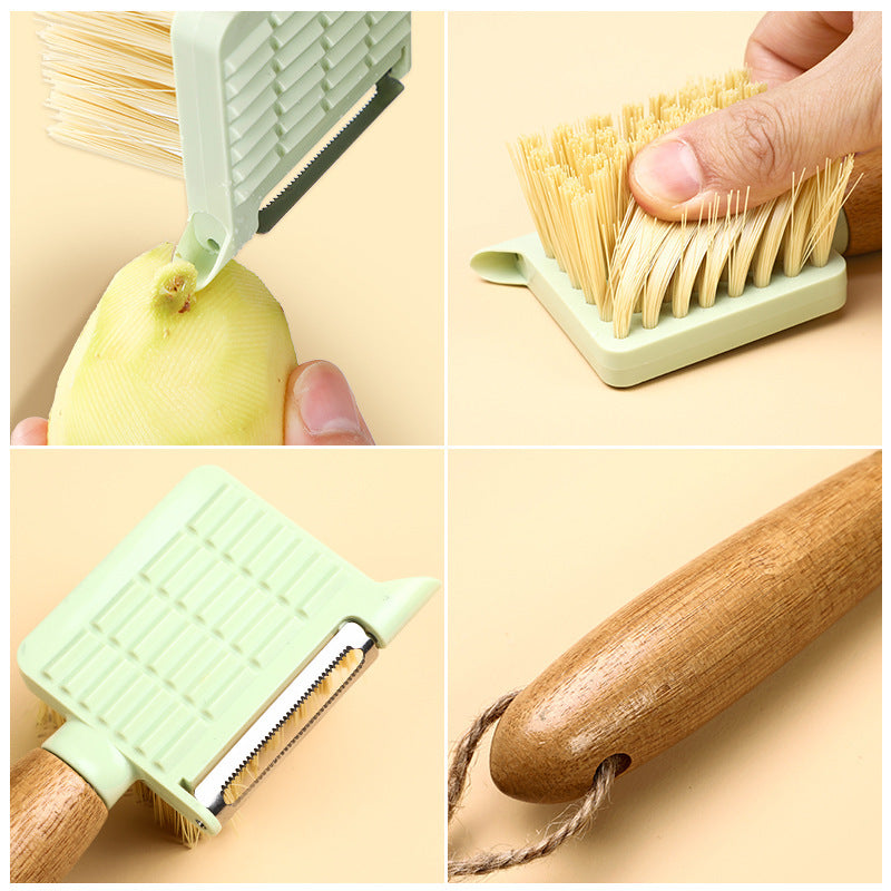 Eco-Friendly Bamboo Fruit & Vegetable Peeling Brush