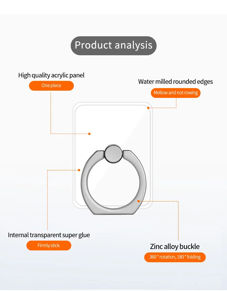 Clear Cat Ring Phone Holder - Universal Stand & Car Mount for iPhone Samsung