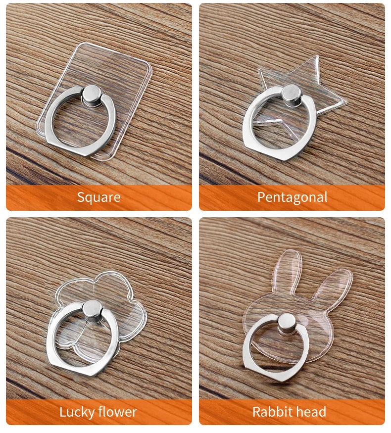 Clear Cat Ring Phone Holder - Universal Stand & Car Mount for iPhone Samsung