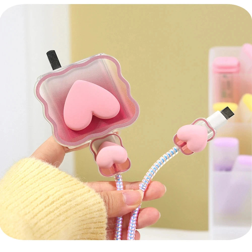 3D Heart Charger Cable Protector - iPhone Compatible