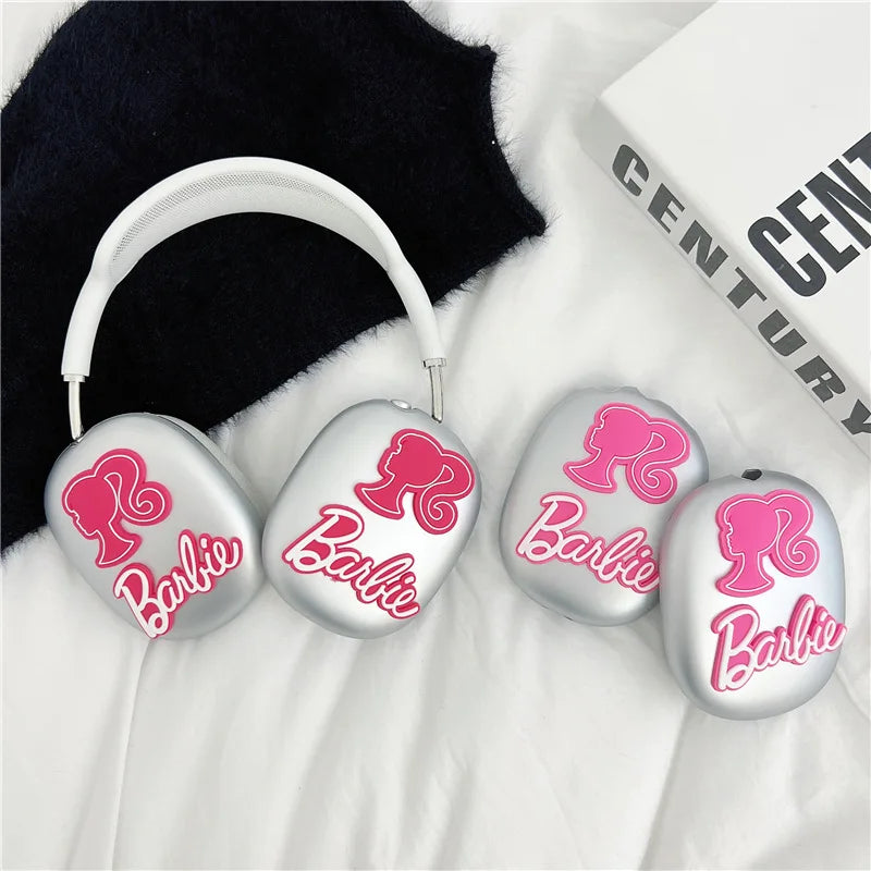Kawaii Cartoon Anime Barbie Suitable for Airpods Max Protective Cover Apple Head-Mounted Ear Caps Earmuffs Headphone Shell