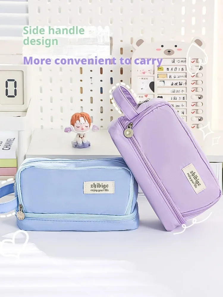 Large Capacity Student Pen Case - Macaron Colors