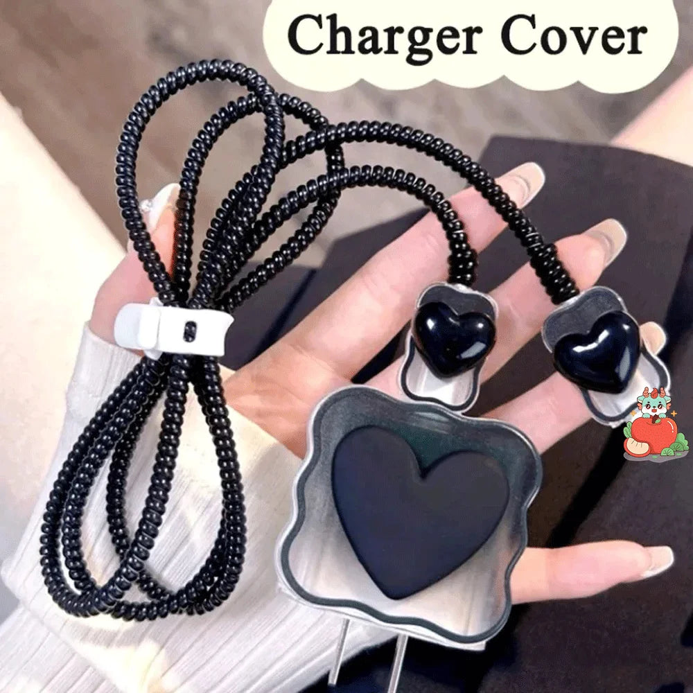 3D Heart Charger Cable Protector - iPhone Compatible