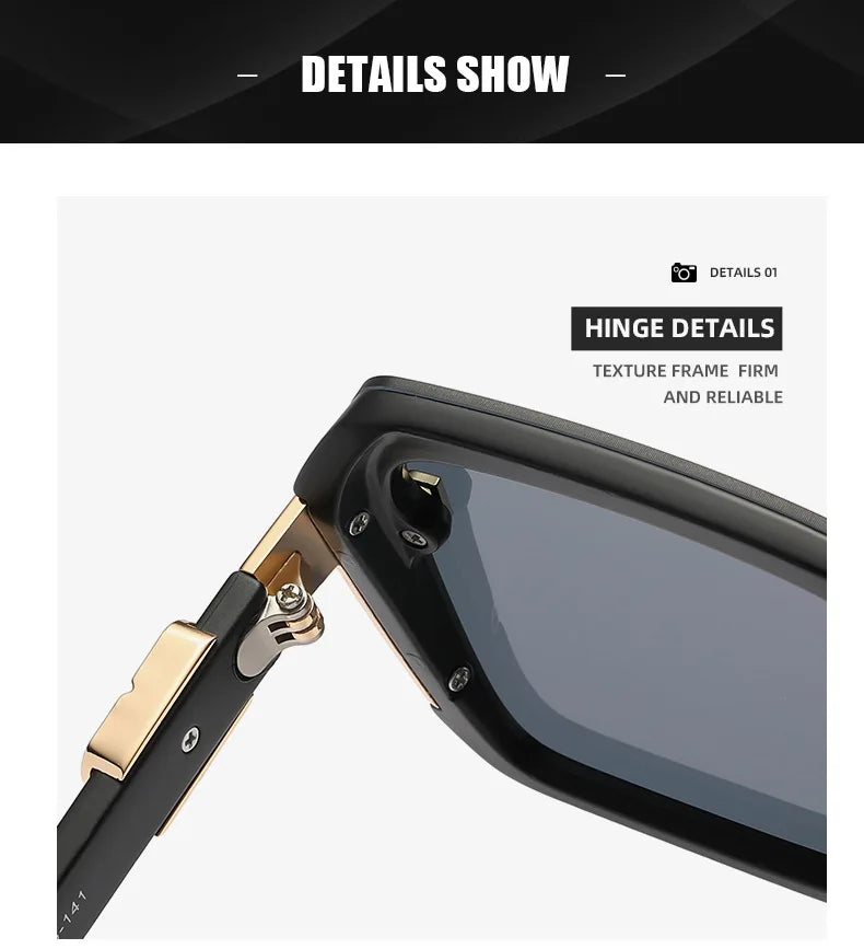 Fashion Large Frame Sunglasses Women 2024 Luxury Brand Retro Square Metal Sun Glasses Fashion Gradient Shades Lady