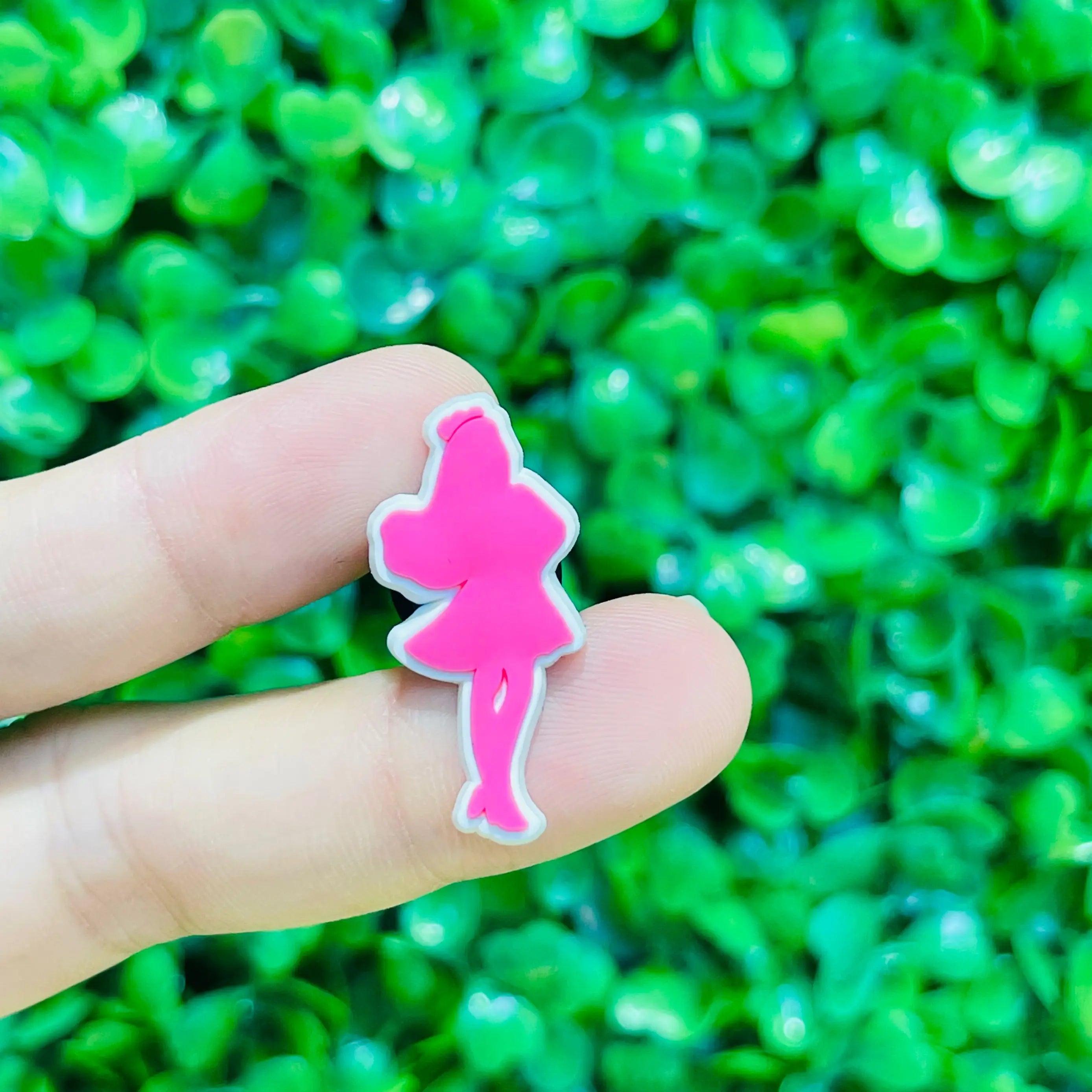 17PCS Cartoon Miniso Disney Barbie Girl Car Coat Bow Lips PVC Shoe Charms