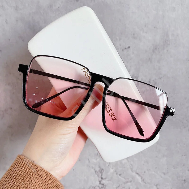 HCHES Luxury Square Sunglasses Women Men Fashion Oversize Siamese Sun Glasses Female Big Frame One Piece