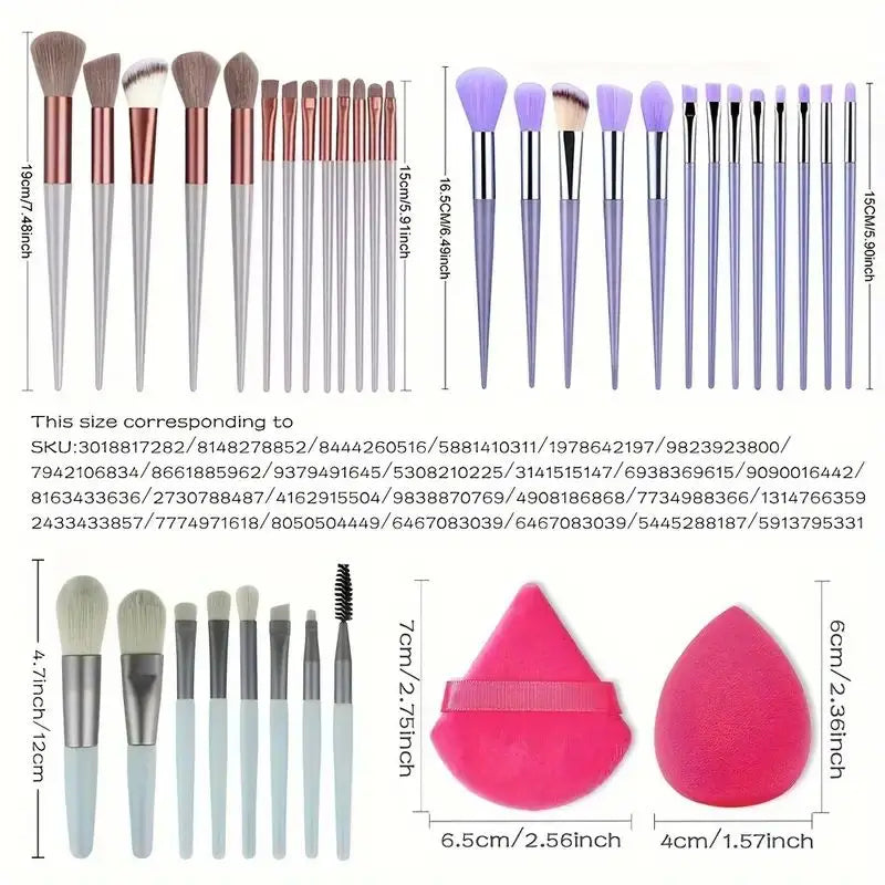 Professional Makeup Brush Set - Foundation & Eyeshadow