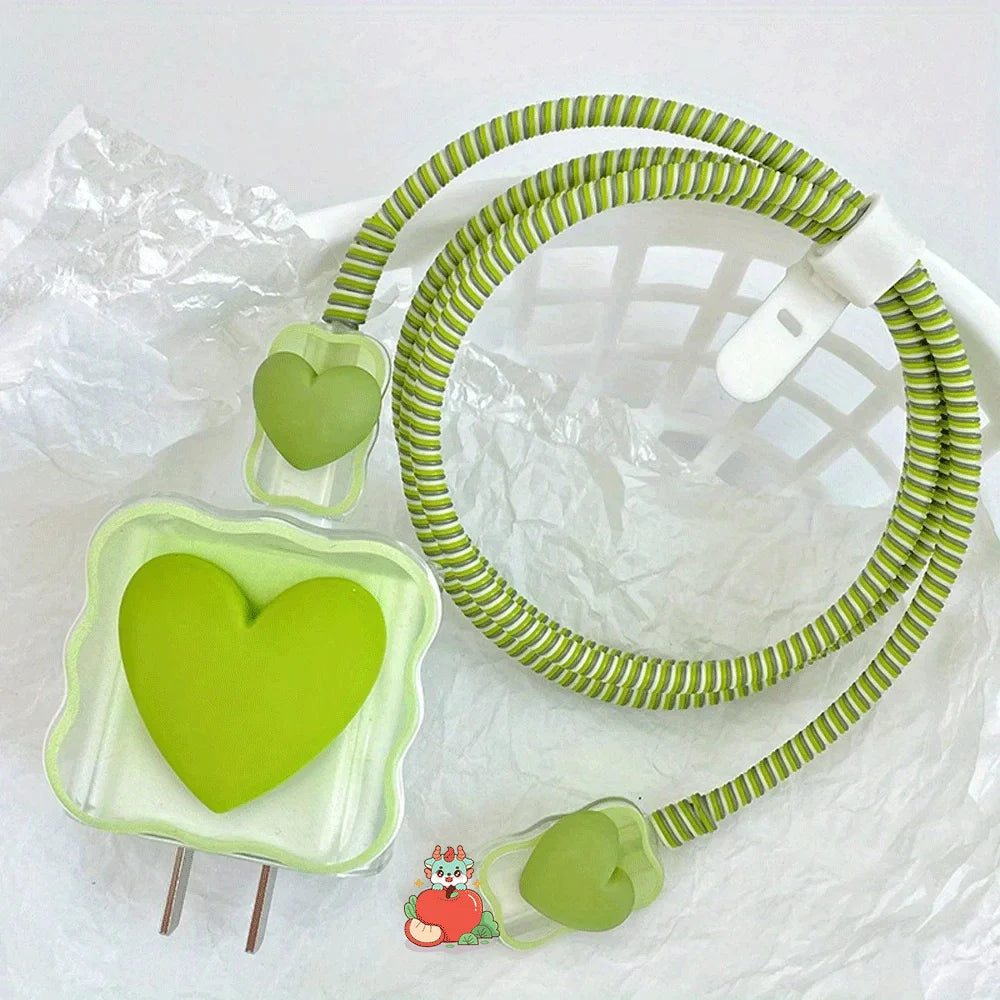 3D Heart Charger Cable Protector - iPhone Compatible
