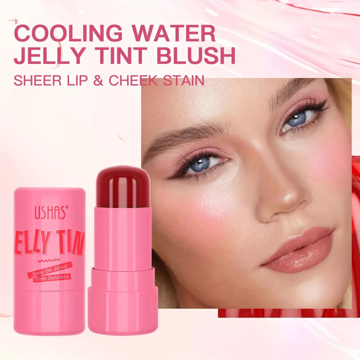 4-Color Jelly Blush Stick - 3-in-1 Multi-Use