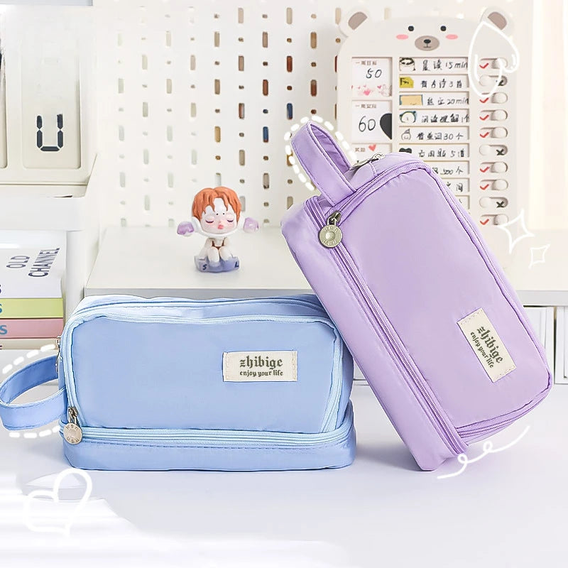 Large Capacity Student Pen Case - Macaron Colors