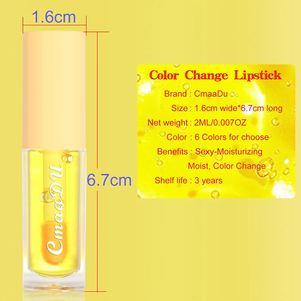 CmaaDu Color Changing Lip Oil - Hydrating Glaze