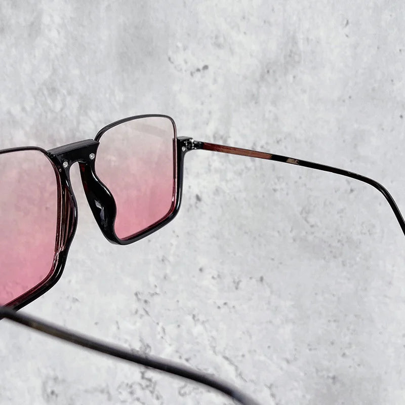 HCHES Luxury Square Sunglasses Women Men Fashion Oversize Siamese Sun Glasses Female Big Frame One Piece