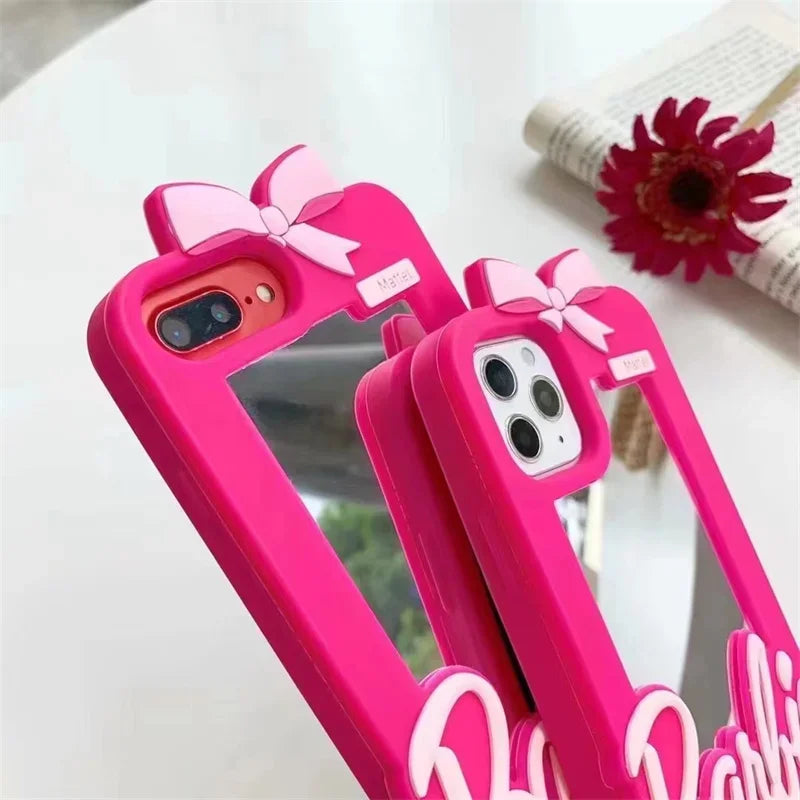 Deluxe Barbie Dolls Mirror Protective Case for iPhone, 15, 14, 13, 12, 11 Pro, X, XR, XS, Max, 7, 8 Plus