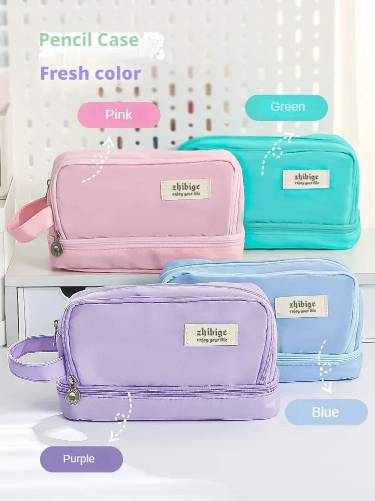 Large Capacity Student Pen Case - Macaron Colors