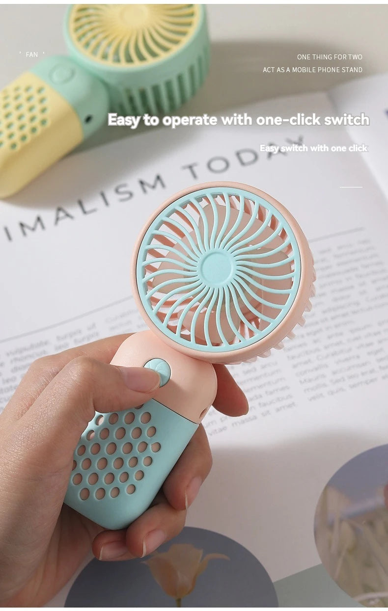 2024 Cartoon Portable Handheld Charging Fan – Stay Cool in Style
