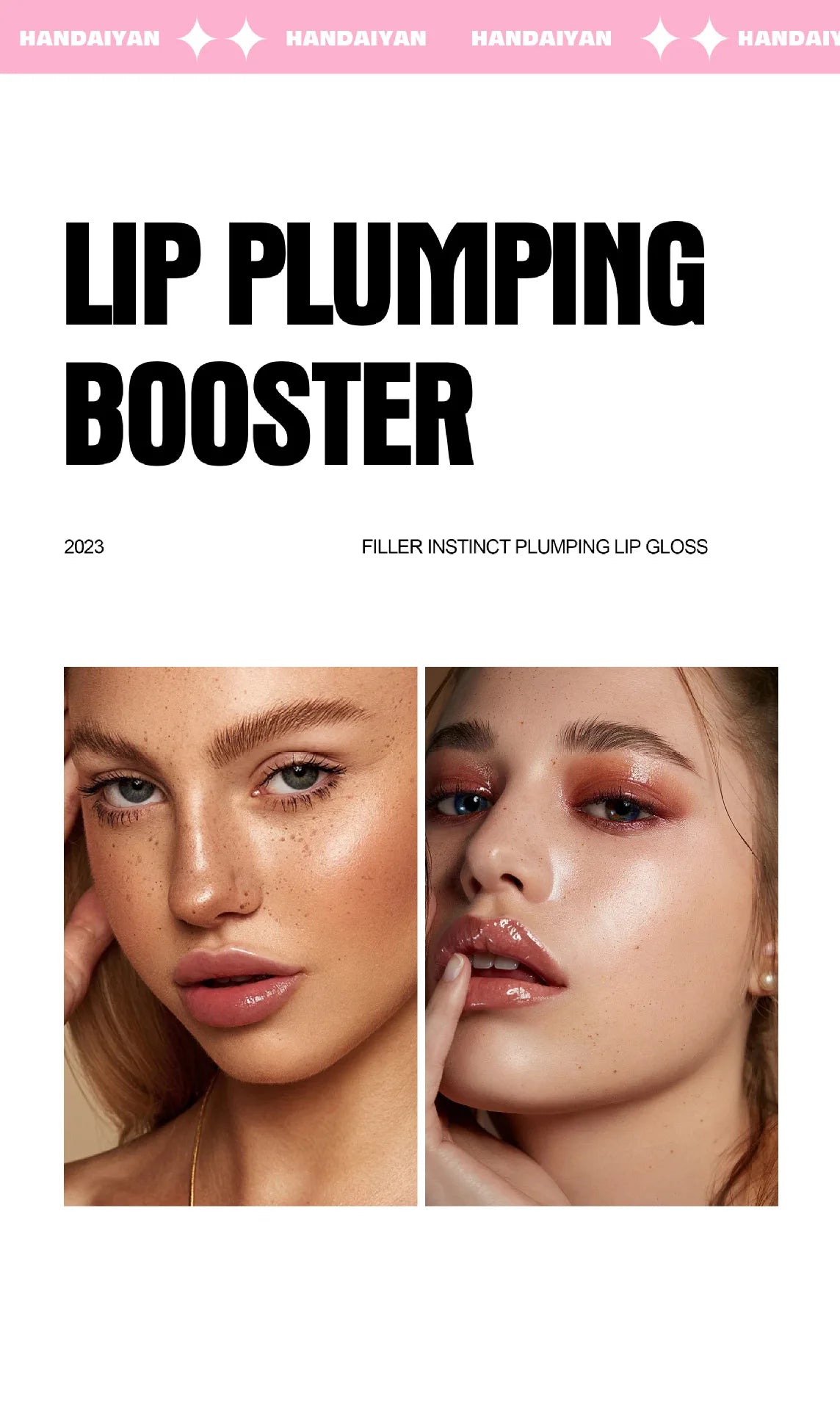 Handaiyan Lip Plumping Glitter Gloss - Waterproof
