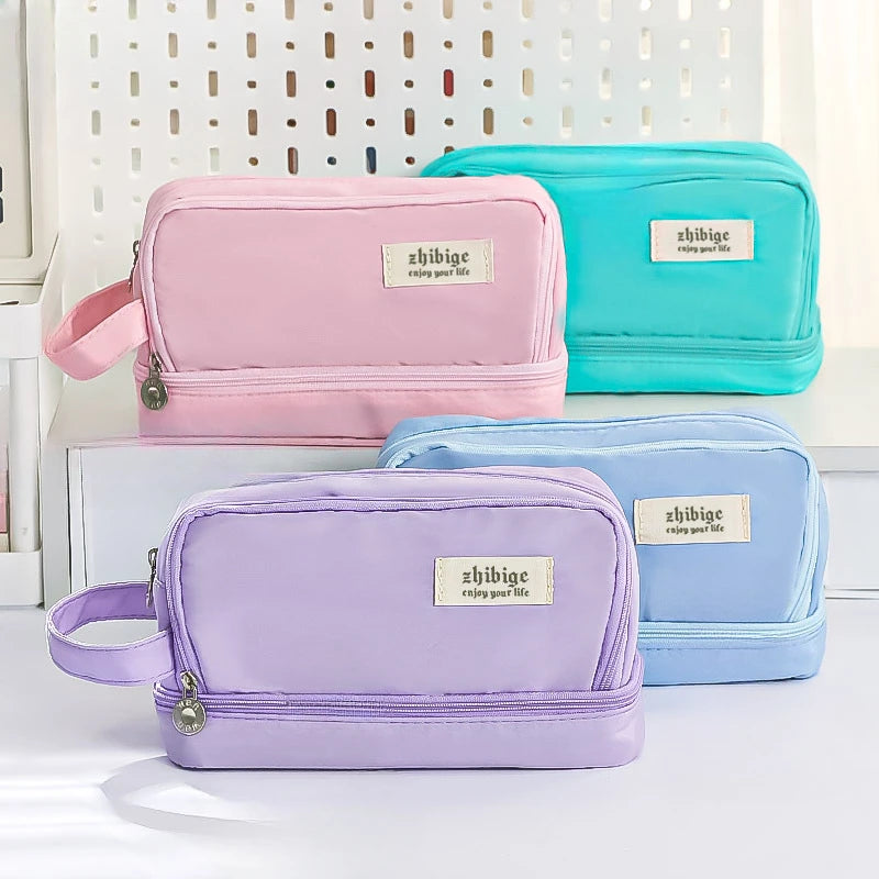 Large Capacity Student Pen Case - Macaron Colors