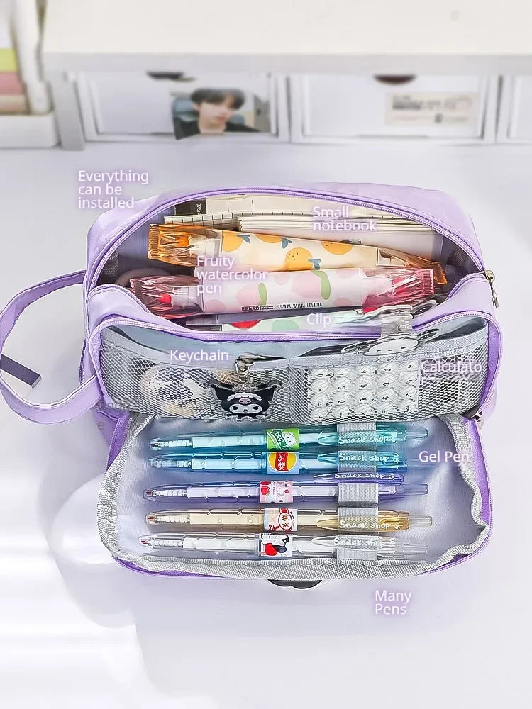 Large Capacity Student Pen Case - Macaron Colors