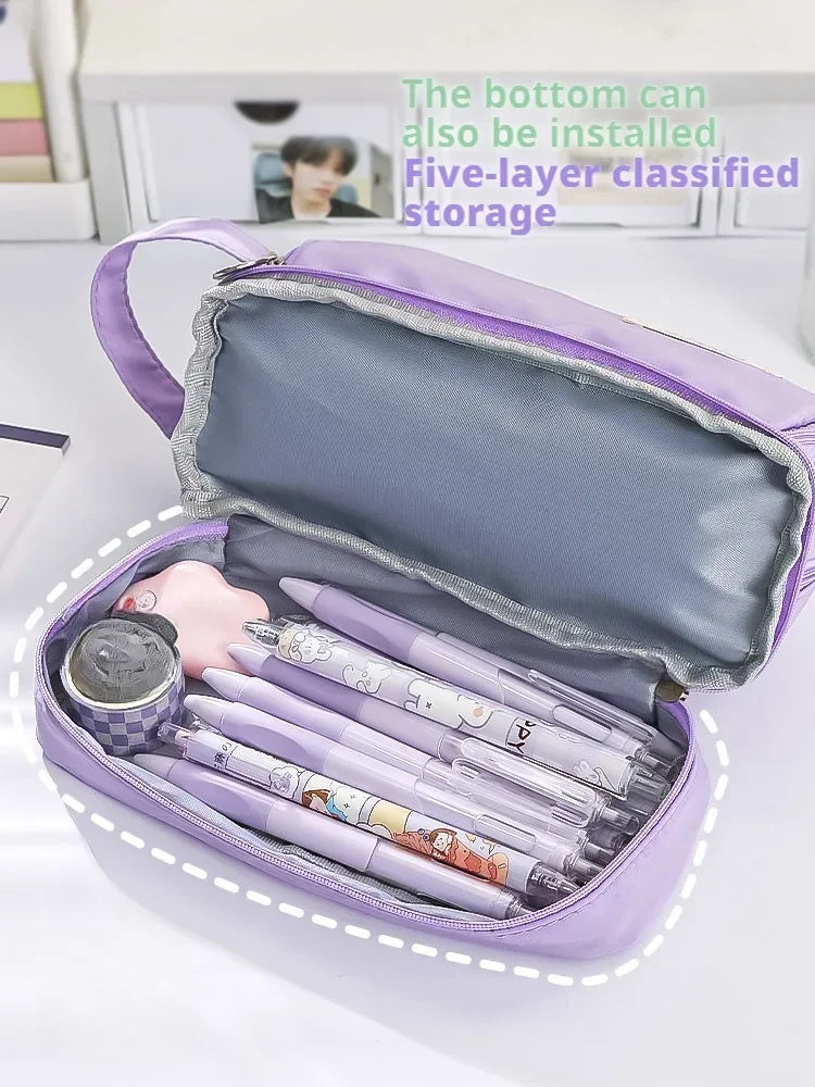 Large Capacity Student Pen Case - Macaron Colors