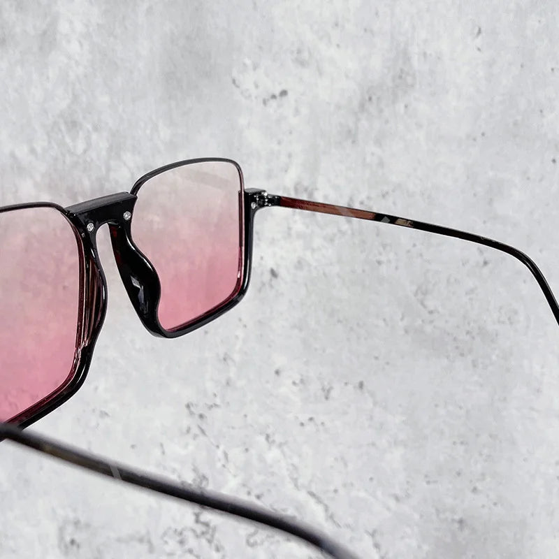 HCHES Luxury Square Sunglasses Women Men Fashion Oversize Siamese Sun Glasses Female Big Frame One Piece