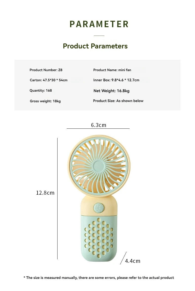 2024 Cartoon Portable Handheld Charging Fan – Stay Cool in Style