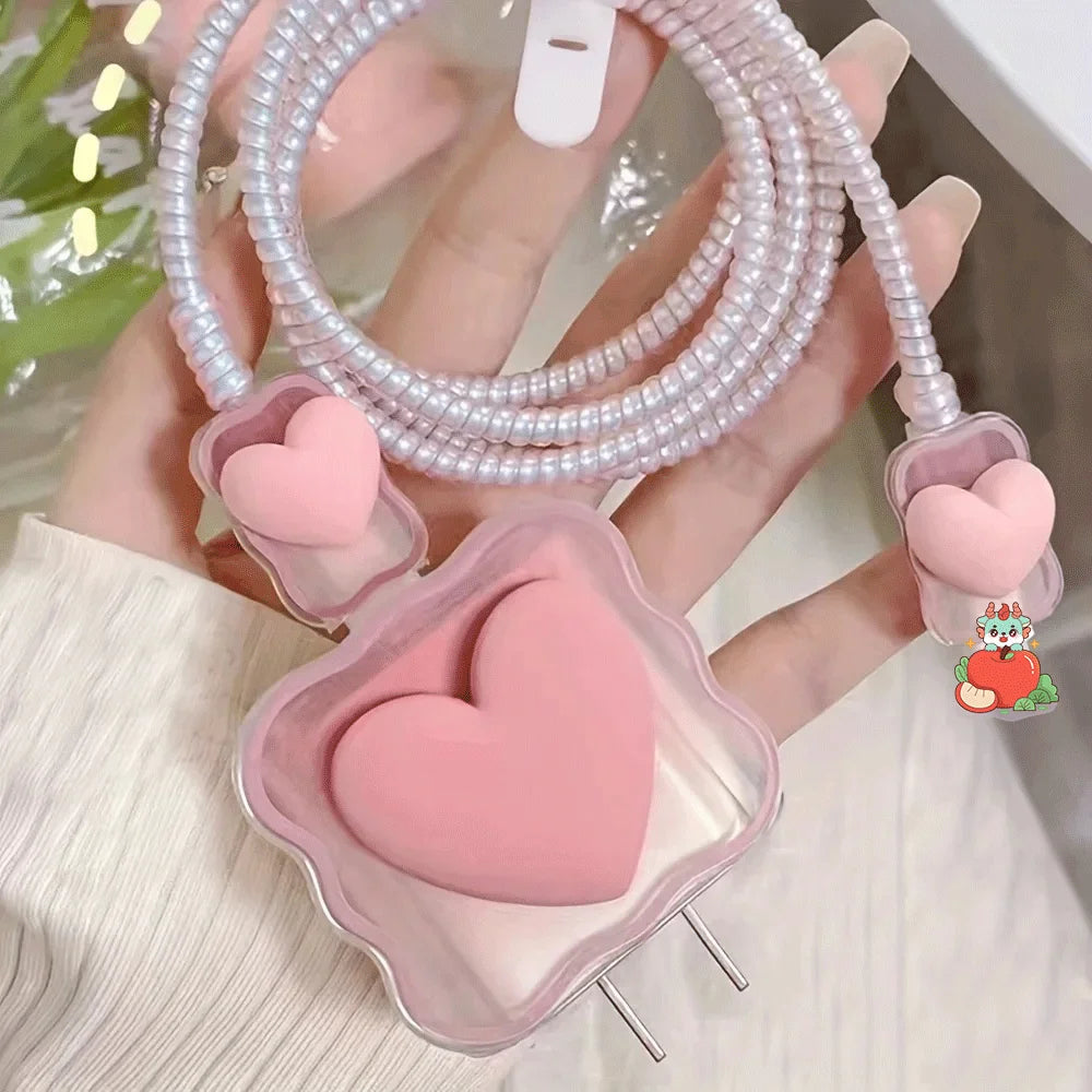 3D Heart Charger Cable Protector - iPhone Compatible