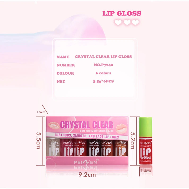 6-Pack Mirror Lip Gloss Set - Waterproof