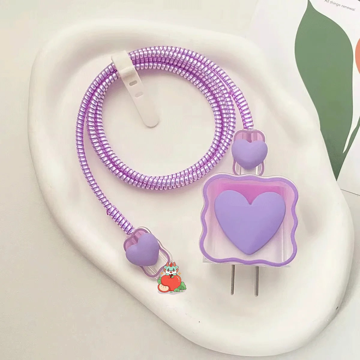 3D Heart Charger Cable Protector - iPhone Compatible