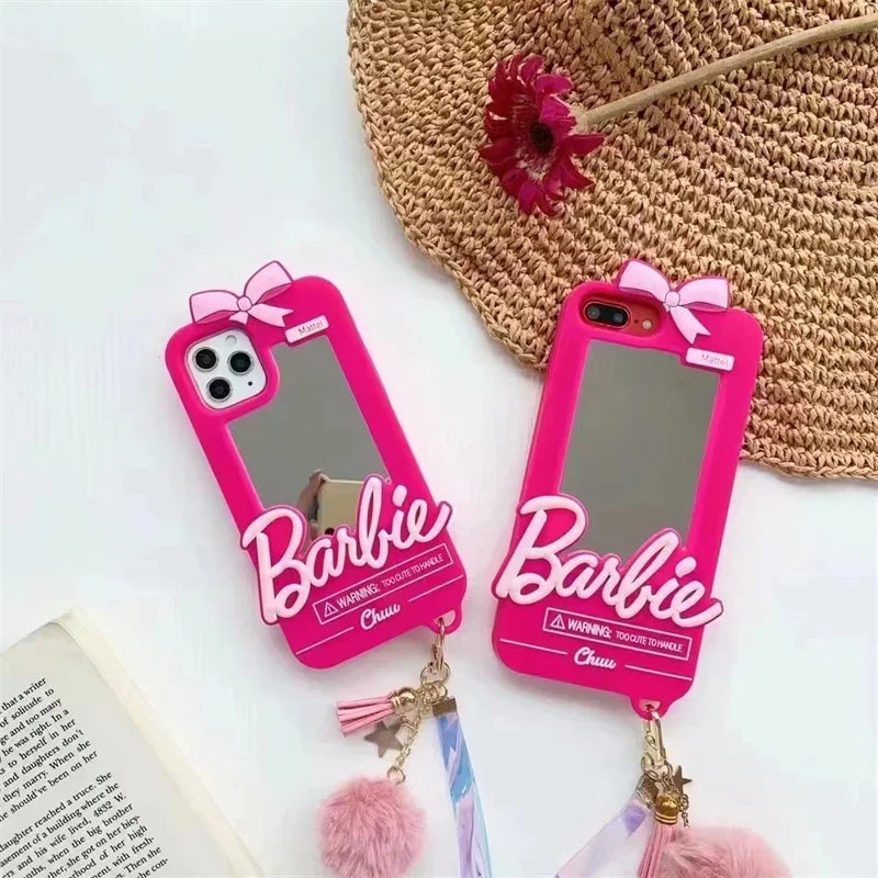 Deluxe Barbie Dolls Mirror Protective Case for iPhone, 15, 14, 13, 12, 11 Pro, X, XR, XS, Max, 7, 8 Plus