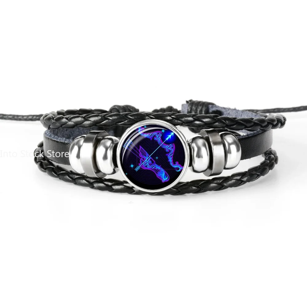 Zodiac Constellation Bracelet Braided Design Bracelet For Men Women Kids
