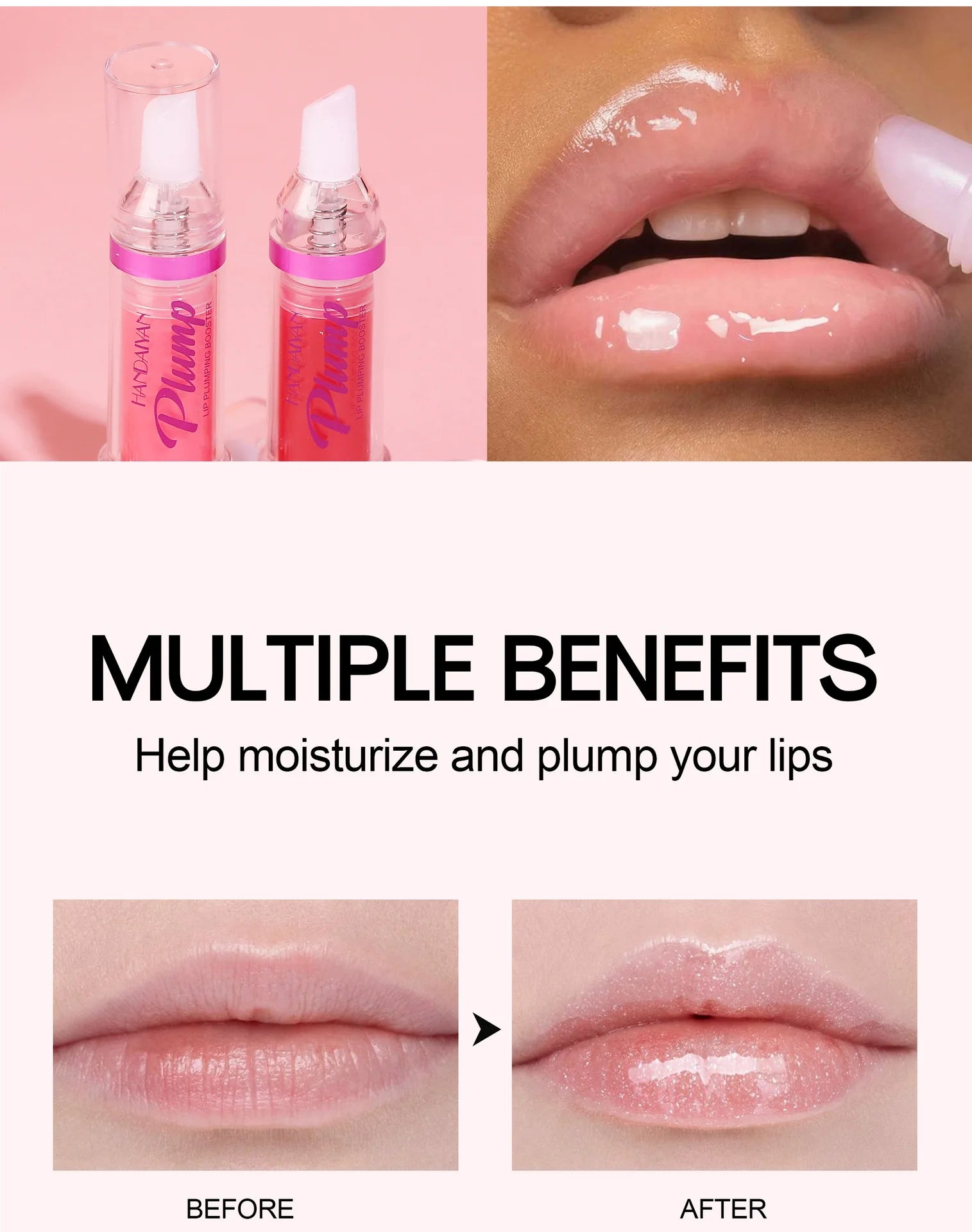 Handaiyan Lip Plumping Glitter Gloss - Waterproof