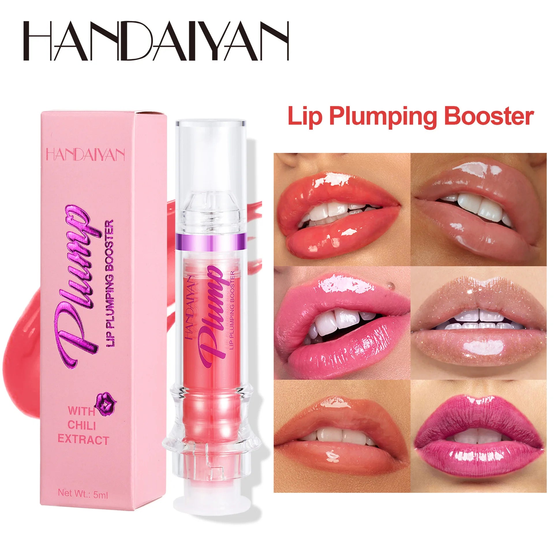 Handaiyan Lip Plumping Glitter Gloss - Waterproof