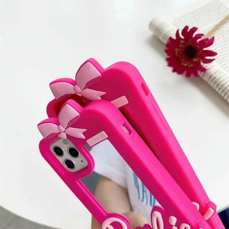 Deluxe Barbie Dolls Mirror Protective Case for iPhone, 15, 14, 13, 12, 11 Pro, X, XR, XS, Max, 7, 8 Plus
