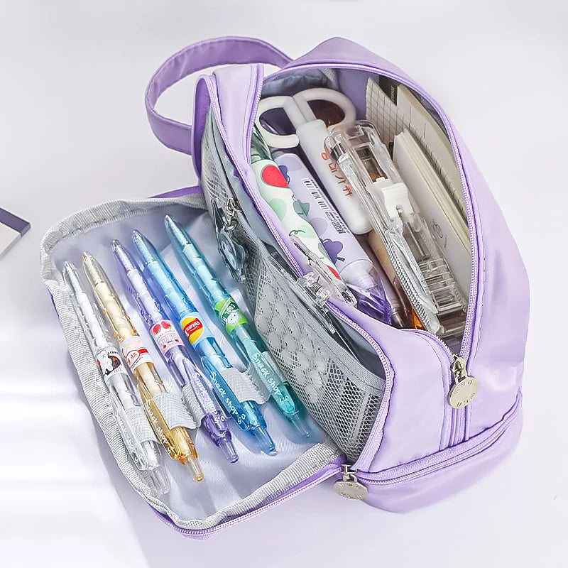 Large Capacity Student Pen Case - Macaron Colors