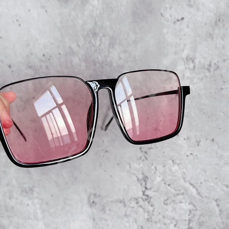 HCHES Luxury Square Sunglasses Women Men Fashion Oversize Siamese Sun Glasses Female Big Frame One Piece