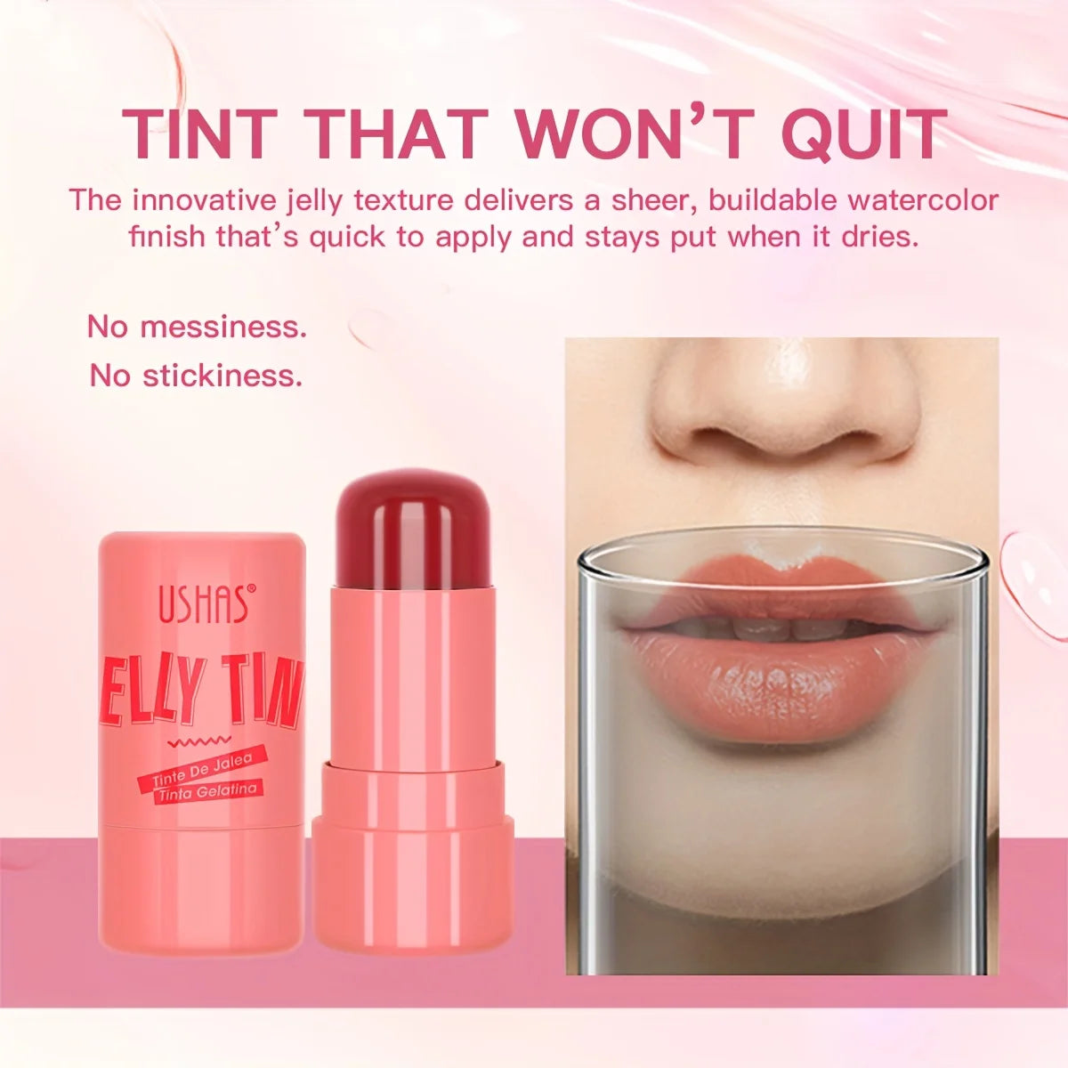 4-Color Jelly Blush Stick - 3-in-1 Multi-Use