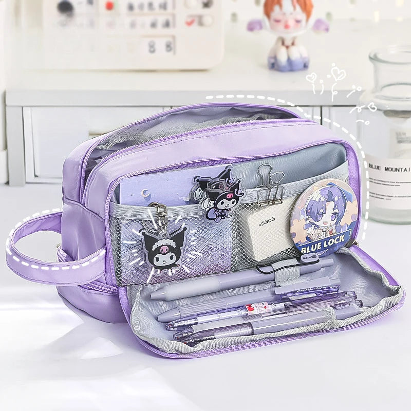 Large Capacity Student Pen Case - Macaron Colors